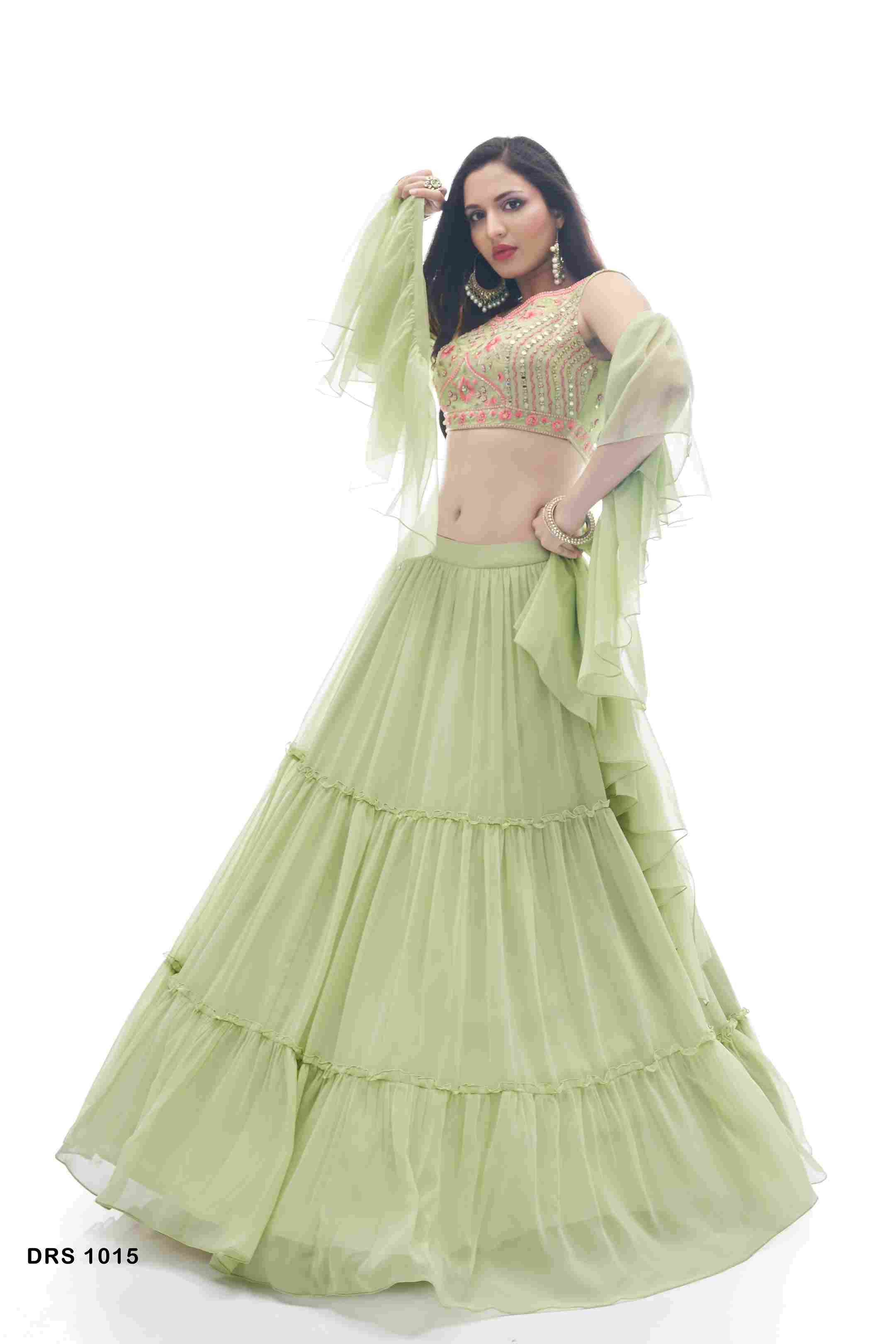 SHUBHRA BY DRESSTIVE BRIDAL WEAR COLLECTION BEAUTIFUL STYLISH COLORFUL FANCY PARTY WEAR & OCCASIONAL WEAR CHINNON/CHIFFON/JACQUARD/GEORGETTE LEHENGAS AT WHOLESALE PRICE