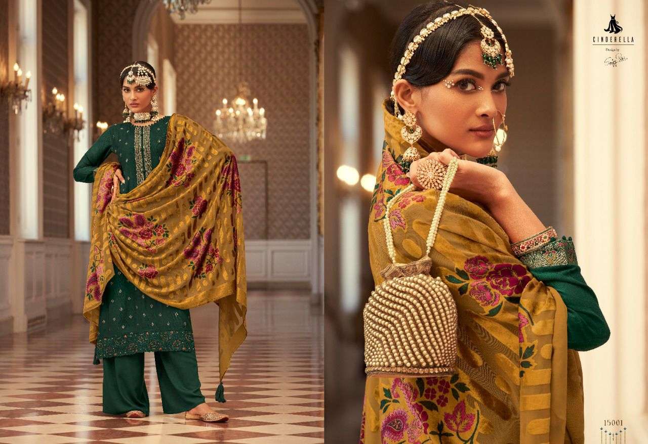 GULBANO BY CINDERELLA 15001 TO 15008 SERIES BEAUTIFUL SUITS COLORFUL STYLISH FANCY CASUAL WEAR & ETHNIC WEAR PURE VISCOSE PASHMINA DRESSES AT WHOLESALE PRICE