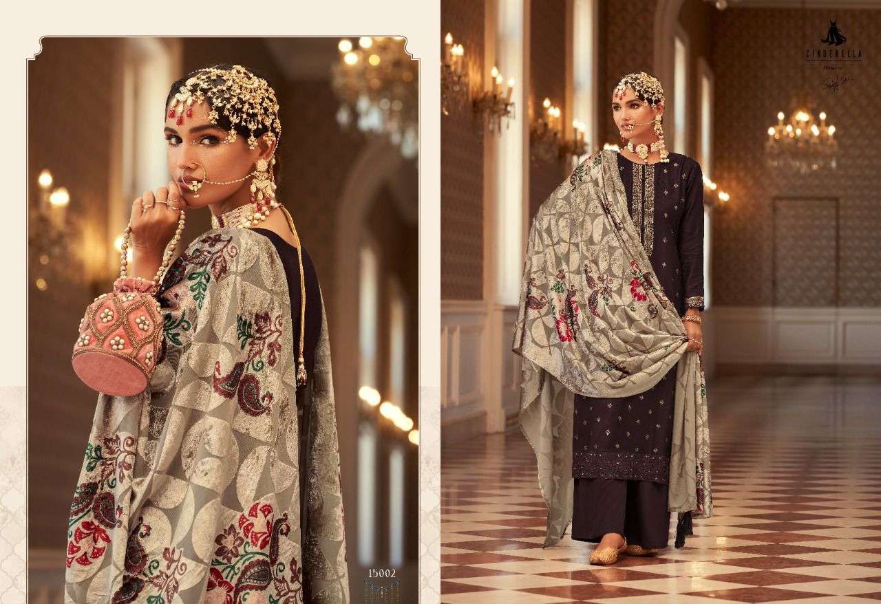 GULBANO BY CINDERELLA 15001 TO 15008 SERIES BEAUTIFUL SUITS COLORFUL STYLISH FANCY CASUAL WEAR & ETHNIC WEAR PURE VISCOSE PASHMINA DRESSES AT WHOLESALE PRICE