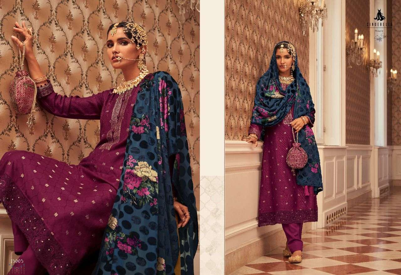 GULBANO BY CINDERELLA 15001 TO 15008 SERIES BEAUTIFUL SUITS COLORFUL STYLISH FANCY CASUAL WEAR & ETHNIC WEAR PURE VISCOSE PASHMINA DRESSES AT WHOLESALE PRICE