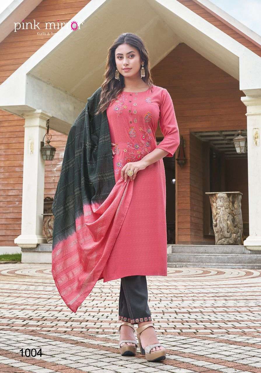 ROSEBERRY BY PINK MIRROR 1001 TO 1006 SERIES BEAUTIFUL SUITS COLORFUL STYLISH FANCY CASUAL WEAR & ETHNIC WEAR VISCOSE EMBROIDERED DRESSES AT WHOLESALE PRICE