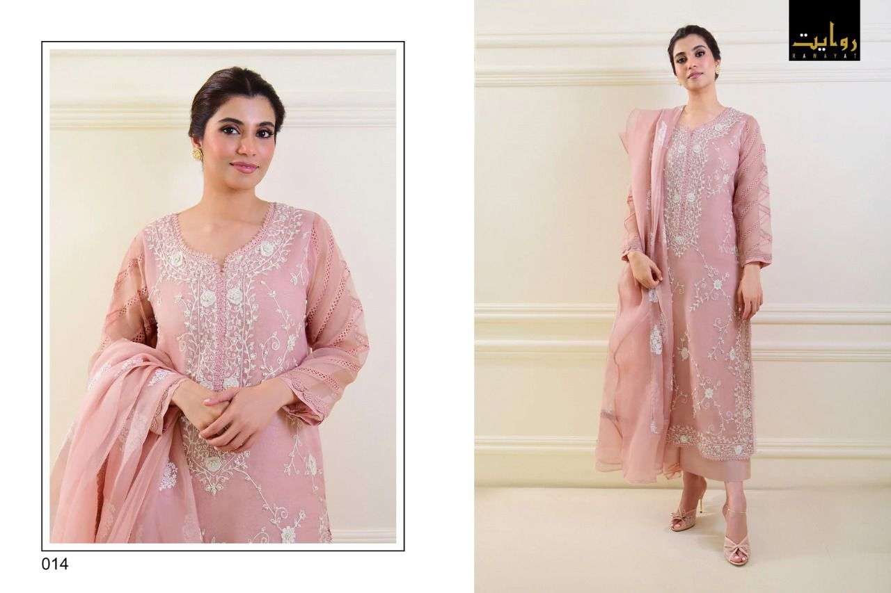 DAMASK X ROUCHE VOL-3 BY RAWAYAT 14 TO 17 SERIES BEAUTIFUL PAKISTANI SUITS COLORFUL STYLISH FANCY CASUAL WEAR & ETHNIC WEAR FAUX GEORGETTE DRESSES AT WHOLESALE PRICE