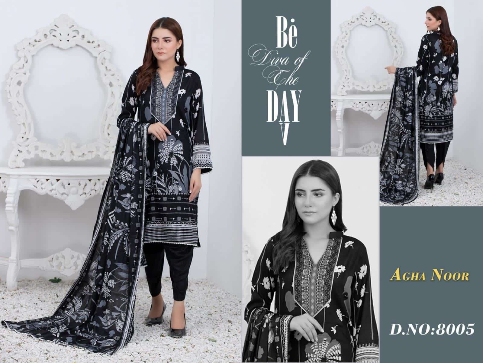 LUXURY LAWN COLLECTION VOL-8 BY AGHA NOOR 1001 TO 1006 SERIES DESIGNER SUITS COLLECTION BEAUTIFUL STYLISH COLORFUL FANCY PARTY WEAR & OCCASIONAL WEAR LAWN COTTON DRESSES AT WHOLESALE PRICE