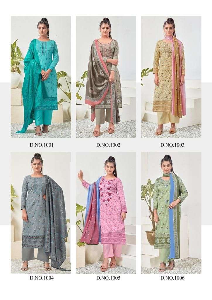 TAPSII BY YASHIKA TRENDS 1001 TO 1006 SERIES BEAUTIFUL SUITS STYLISH FANCY COLORFUL PARTY WEAR & OCCASIONAL WEAR HEAVY COTTON DRESSES AT WHOLESALE PRICE