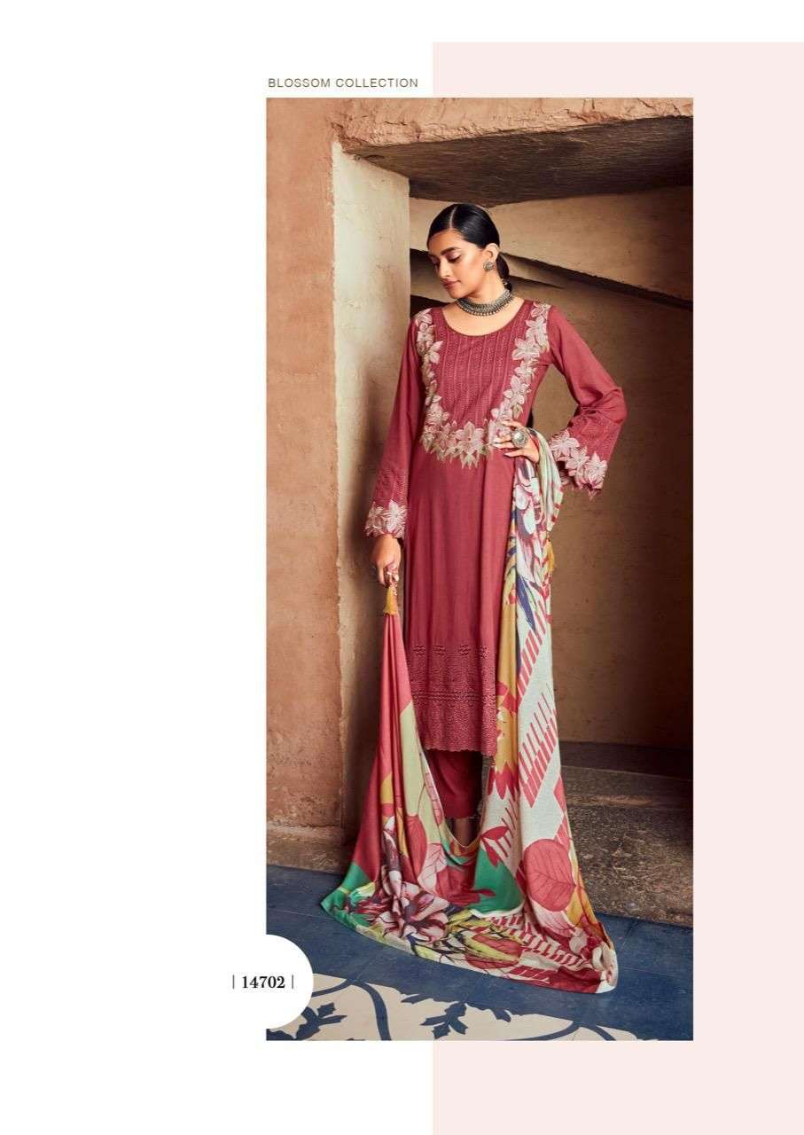 QUEEN COURTS BY GULL JEE 14701 TO 14706 SERIES BEAUTIFUL SUITS COLORFUL STYLISH FANCY CASUAL WEAR & ETHNIC WEAR VISCOSE PASHMINA EMBROIDERED DRESSES AT WHOLESALE PRICE