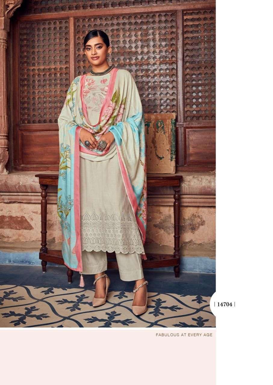 QUEEN COURTS BY GULL JEE 14701 TO 14706 SERIES BEAUTIFUL SUITS COLORFUL STYLISH FANCY CASUAL WEAR & ETHNIC WEAR VISCOSE PASHMINA EMBROIDERED DRESSES AT WHOLESALE PRICE