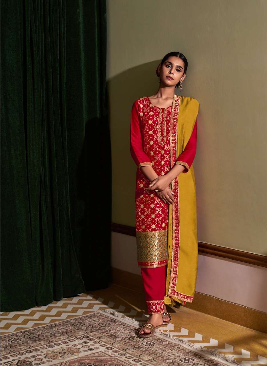 BANARAS VOL-2 BY FOUR BUTTONS 1991 TO 1996 SERIES BEAUTIFUL SUITS COLORFUL STYLISH FANCY CASUAL WEAR & ETHNIC WEAR PURE DOLA SILK DRESSES AT WHOLESALE PRICE