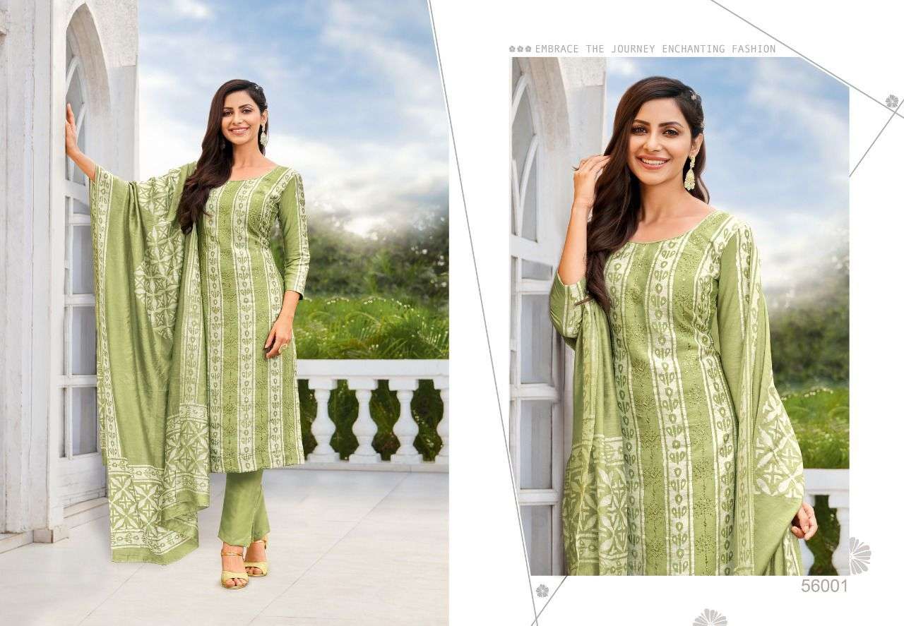 ANAYA BATIK BY ARTIO 56001 TO 56012 SERIES PAKISTANI SUITS BEAUTIFUL FANCY COLORFUL STYLISH PARTY WEAR & OCCASIONAL WEAR CHANDERI PRINT DRESSES AT WHOLESALE PRICE