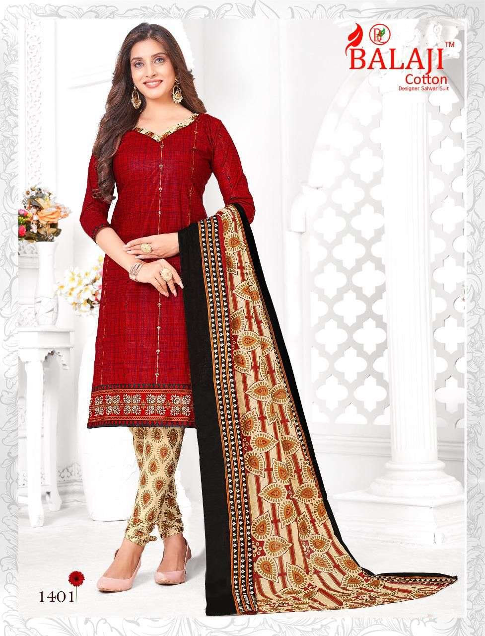 Hungama Vol-14 By Balaji Cotton 1401 To 1412 Series Suits Beautiful Fancy Colorful Stylish Party Wear & Occasional Wear Cotton Dresses At Wholesale Price