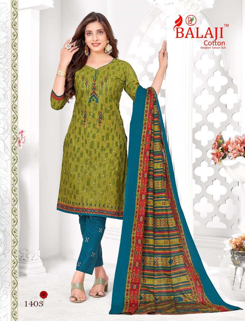 Hungama Vol-14 By Balaji Cotton 1401 To 1412 Series Suits Beautiful Fancy Colorful Stylish Party Wear & Occasional Wear Cotton Dresses At Wholesale Price