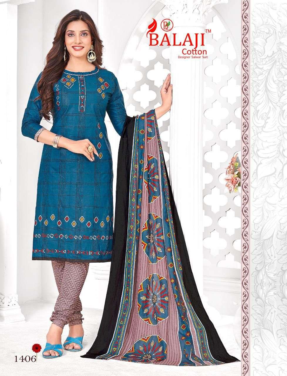 Hungama Vol-14 By Balaji Cotton 1401 To 1412 Series Suits Beautiful Fancy Colorful Stylish Party Wear & Occasional Wear Cotton Dresses At Wholesale Price