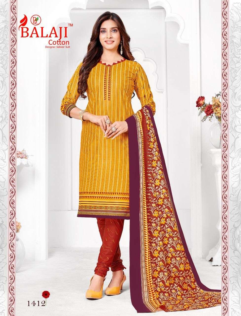 Hungama Vol-14 By Balaji Cotton 1401 To 1412 Series Suits Beautiful Fancy Colorful Stylish Party Wear & Occasional Wear Cotton Dresses At Wholesale Price