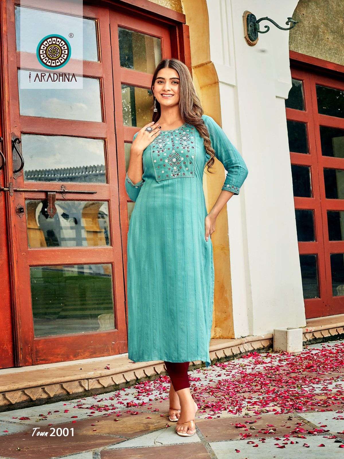 TALK OF THE TOWN VOL-2 BY ARADHNA FASHION 2001 TO 2006 SERIES DESIGNER STYLISH FANCY COLORFUL BEAUTIFUL PARTY WEAR & ETHNIC WEAR COLLECTION VISCOSE EMBROIDERED KURTIS AT WHOLESALE PRICE