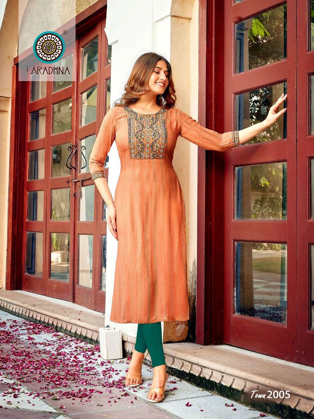 TALK OF THE TOWN VOL-2 BY ARADHNA FASHION 2001 TO 2006 SERIES DESIGNER STYLISH FANCY COLORFUL BEAUTIFUL PARTY WEAR & ETHNIC WEAR COLLECTION VISCOSE EMBROIDERED KURTIS AT WHOLESALE PRICE
