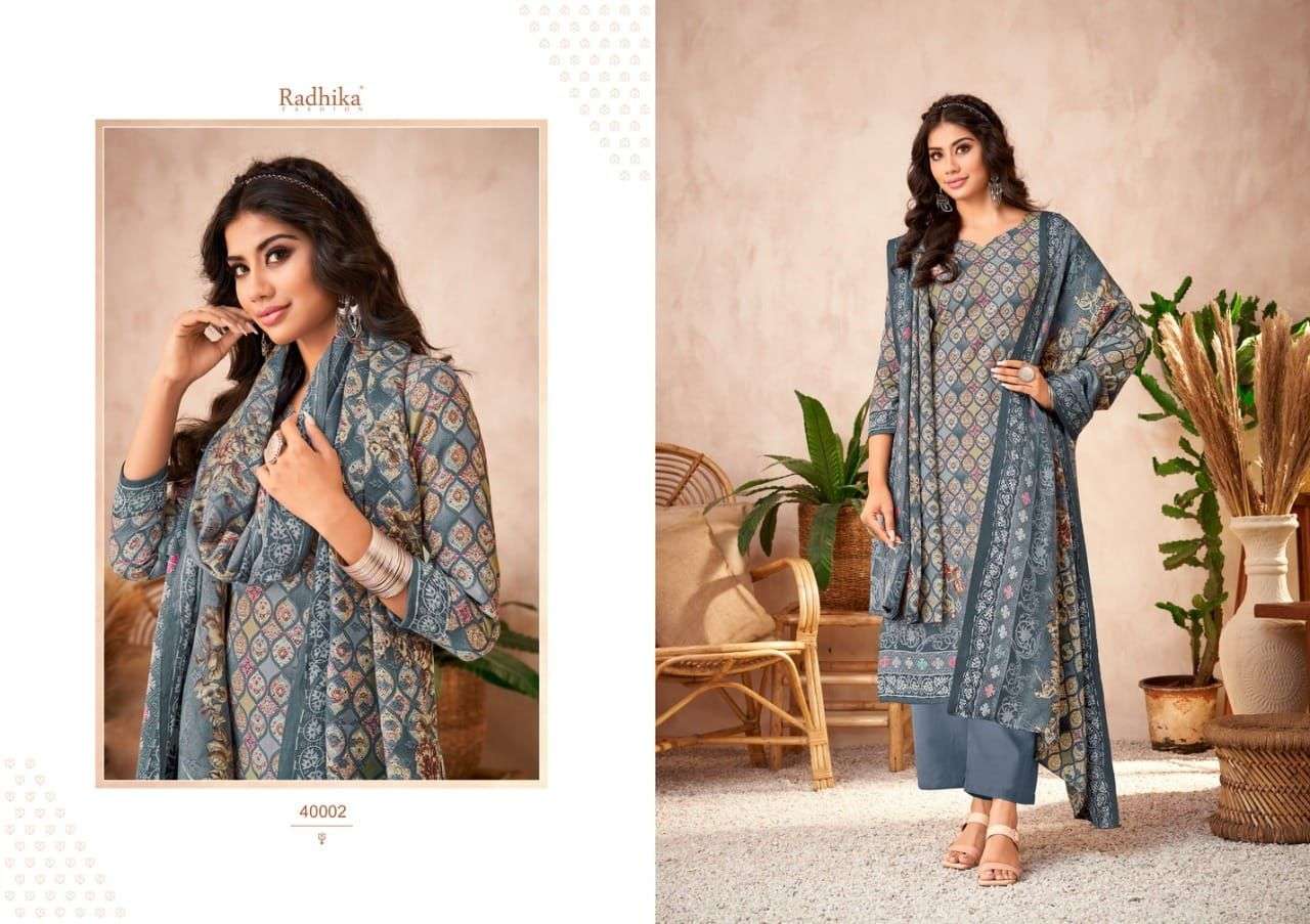 HAYAANA BY SUMYRA 40001 TO 40008 SERIES BEAUTIFUL SUITS COLORFUL STYLISH FANCY CASUAL WEAR & ETHNIC WEAR PURE PASHMINA PRINT DRESSES AT WHOLESALE PRICE