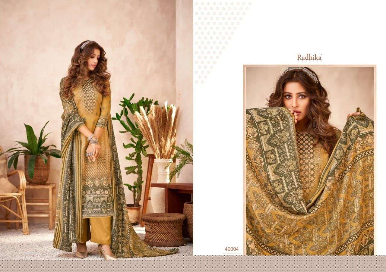 HAYAANA BY SUMYRA 40001 TO 40008 SERIES BEAUTIFUL SUITS COLORFUL STYLISH FANCY CASUAL WEAR & ETHNIC WEAR PURE PASHMINA PRINT DRESSES AT WHOLESALE PRICE