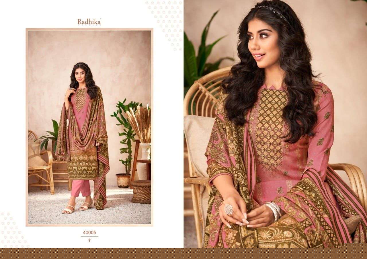 HAYAANA BY SUMYRA 40001 TO 40008 SERIES BEAUTIFUL SUITS COLORFUL STYLISH FANCY CASUAL WEAR & ETHNIC WEAR PURE PASHMINA PRINT DRESSES AT WHOLESALE PRICE