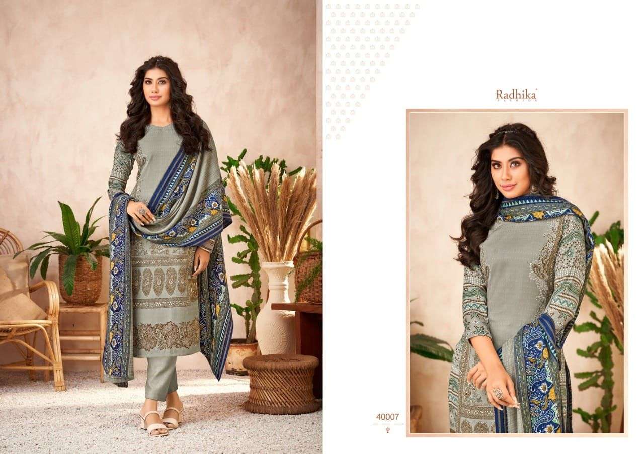 HAYAANA BY SUMYRA 40001 TO 40008 SERIES BEAUTIFUL SUITS COLORFUL STYLISH FANCY CASUAL WEAR & ETHNIC WEAR PURE PASHMINA PRINT DRESSES AT WHOLESALE PRICE