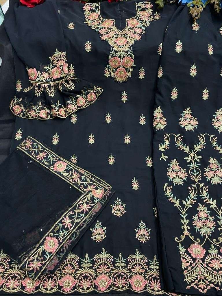 MISHAAL 8013 COLOURS NX BY MISHAAL FAB 8013-E TO 8013-F SERIES BEAUTIFUL PAKISTANI SUITS STYLISH COLORFUL FANCY CASUAL WEAR & ETHNIC WEAR HEAVY GEORGETTE EMBROIDERED DRESSES AT WHOLESALE PRICE