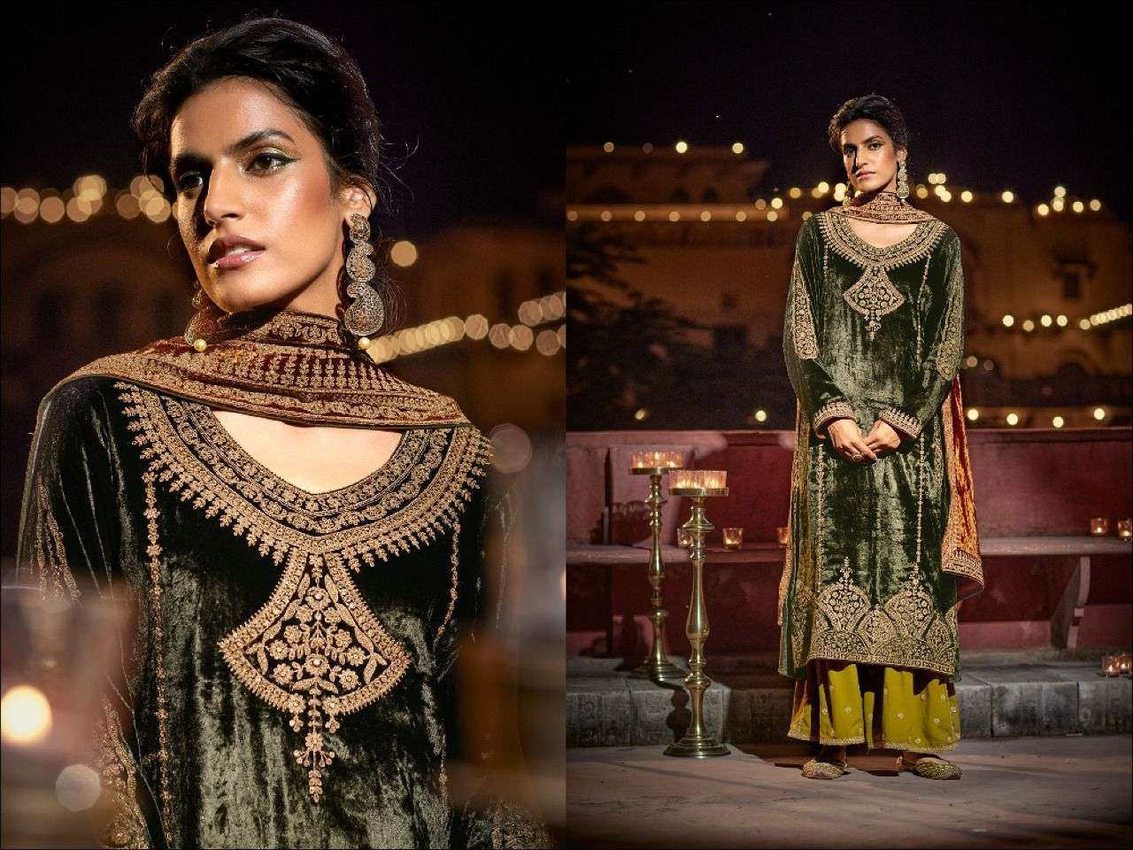 JASHN E RIWAZ BY AIQA 1001 TO 1006 SERIES BEAUTIFUL SUITS COLORFUL STYLISH FANCY CASUAL WEAR & ETHNIC WEAR PURE VELVET DRESSES AT WHOLESALE PRICE