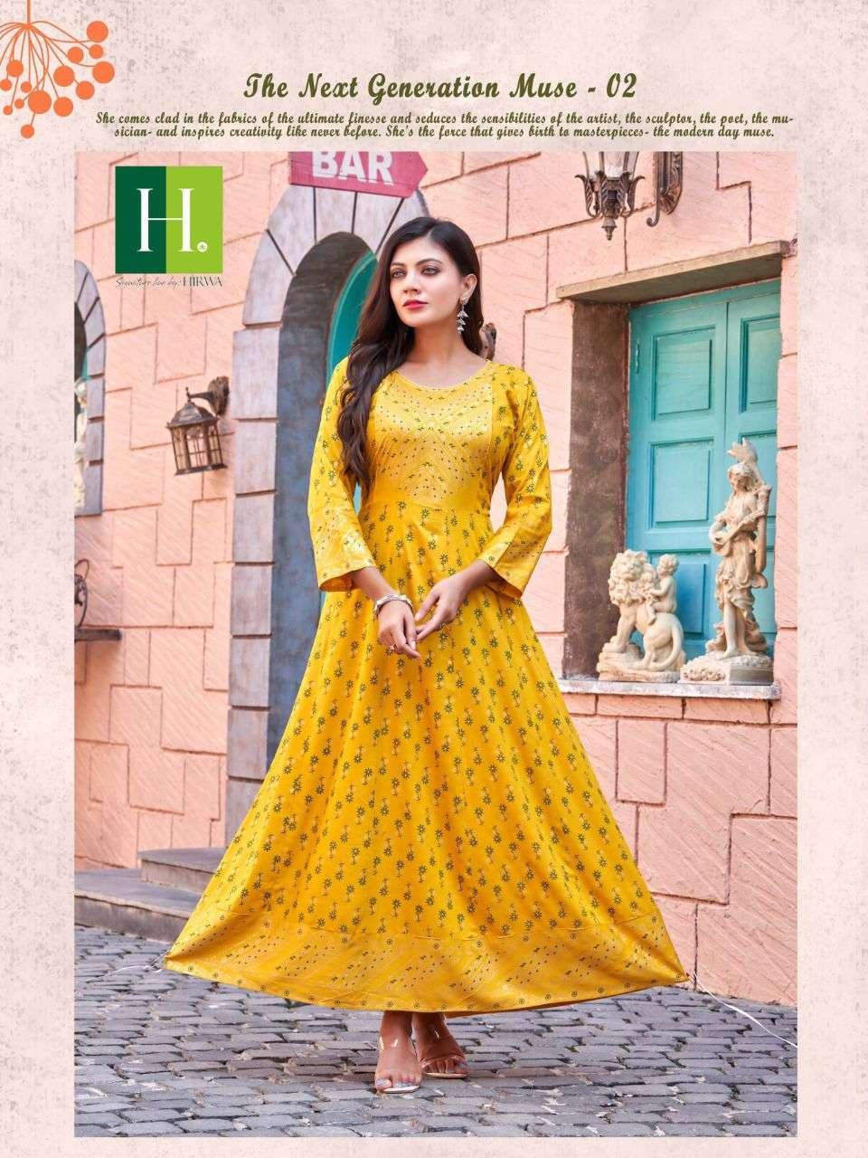 SAMANTHA VOL-3 BY HIRWA 01 TO 10 SERIES BEAUTIFUL STYLISH FANCY COLORFUL CASUAL WEAR & ETHNIC WEAR RAYON GOLD GOWNS AT WHOLESALE PRICE