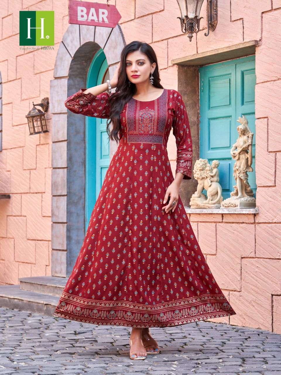 SAMANTHA VOL-3 BY HIRWA 01 TO 10 SERIES BEAUTIFUL STYLISH FANCY COLORFUL CASUAL WEAR & ETHNIC WEAR RAYON GOLD GOWNS AT WHOLESALE PRICE