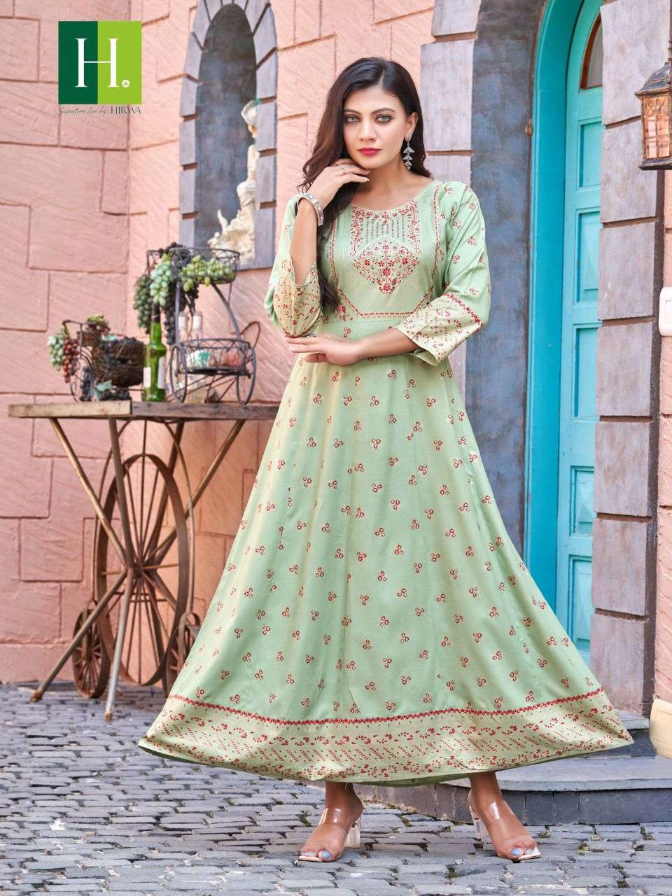 SAMANTHA VOL-3 BY HIRWA 01 TO 10 SERIES BEAUTIFUL STYLISH FANCY COLORFUL CASUAL WEAR & ETHNIC WEAR RAYON GOLD GOWNS AT WHOLESALE PRICE