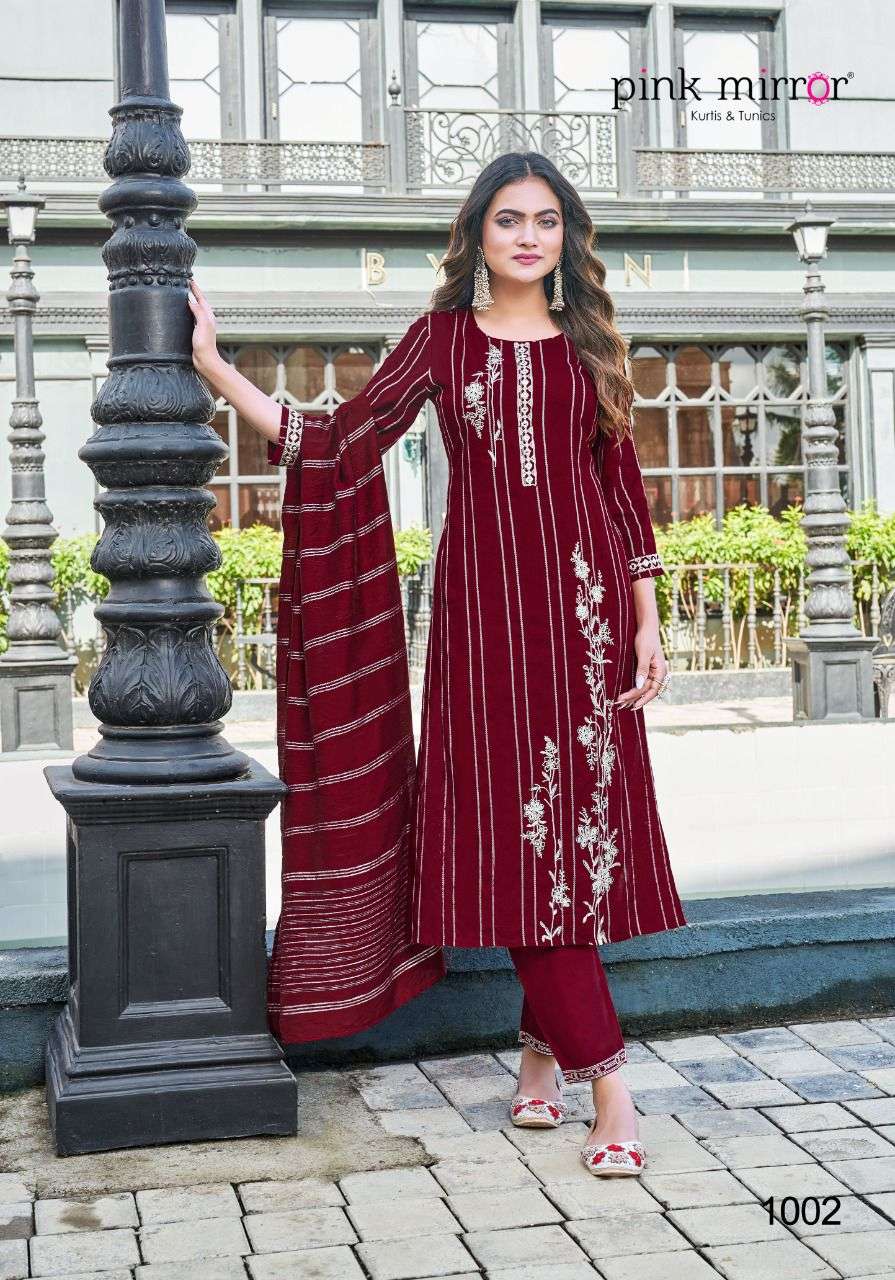 RADICAL BY PINK MIRROR 1001 TO 1004 SERIES DESIGNER SUITS BEAUTIFUL FANCY COLORFUL STYLISH PARTY WEAR & OCCASIONAL WEAR VISCOSE EMBROIDERED DRESSES AT WHOLESALE PRICE