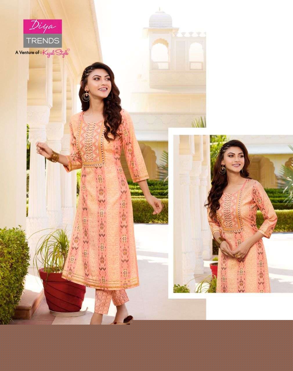 GOLDY VOL-2 BY DIYA TRENDS 2001 TO 2010 SERIES BEAUTIFUL STYLISH FANCY COLORFUL CASUAL WEAR & ETHNIC WEAR CHANDERI PRINT KURTIS WITH BOTTOM AT WHOLESALE PRICE