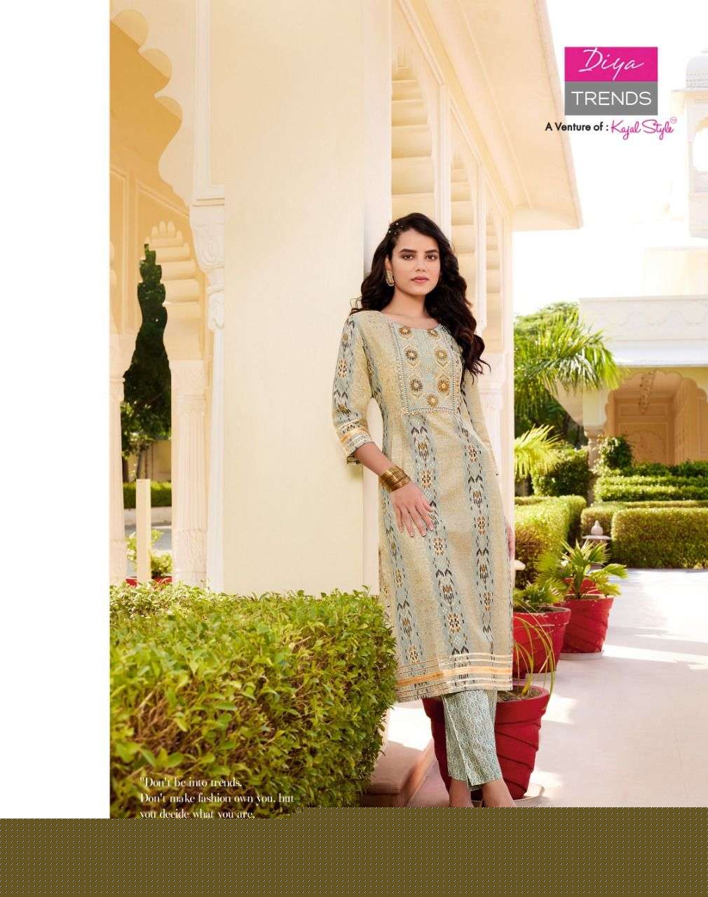 GOLDY VOL-2 BY DIYA TRENDS 2001 TO 2010 SERIES BEAUTIFUL STYLISH FANCY COLORFUL CASUAL WEAR & ETHNIC WEAR CHANDERI PRINT KURTIS WITH BOTTOM AT WHOLESALE PRICE