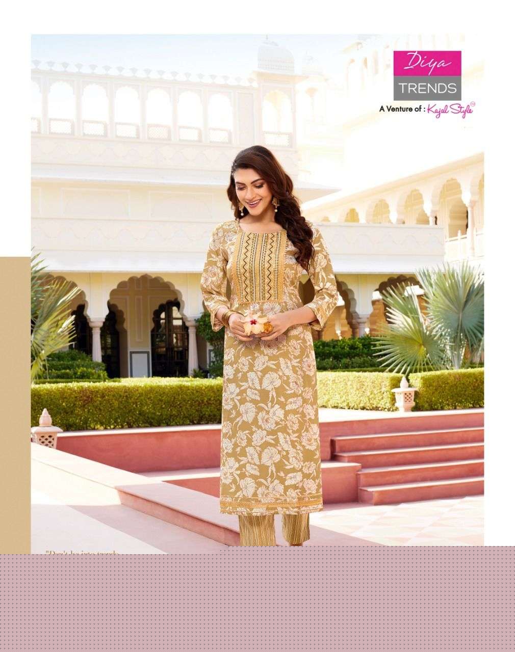 GOLDY VOL-2 BY DIYA TRENDS 2001 TO 2010 SERIES BEAUTIFUL STYLISH FANCY COLORFUL CASUAL WEAR & ETHNIC WEAR CHANDERI PRINT KURTIS WITH BOTTOM AT WHOLESALE PRICE