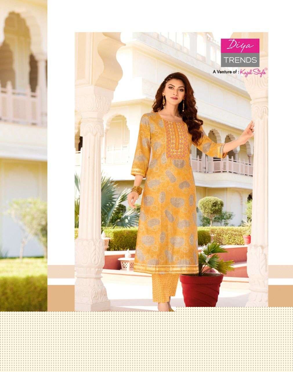 GOLDY VOL-2 BY DIYA TRENDS 2001 TO 2010 SERIES BEAUTIFUL STYLISH FANCY COLORFUL CASUAL WEAR & ETHNIC WEAR CHANDERI PRINT KURTIS WITH BOTTOM AT WHOLESALE PRICE