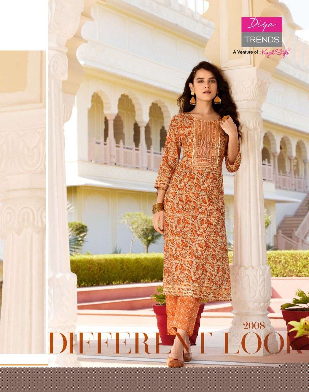 GOLDY VOL-2 BY DIYA TRENDS 2001 TO 2010 SERIES BEAUTIFUL STYLISH FANCY COLORFUL CASUAL WEAR & ETHNIC WEAR CHANDERI PRINT KURTIS WITH BOTTOM AT WHOLESALE PRICE