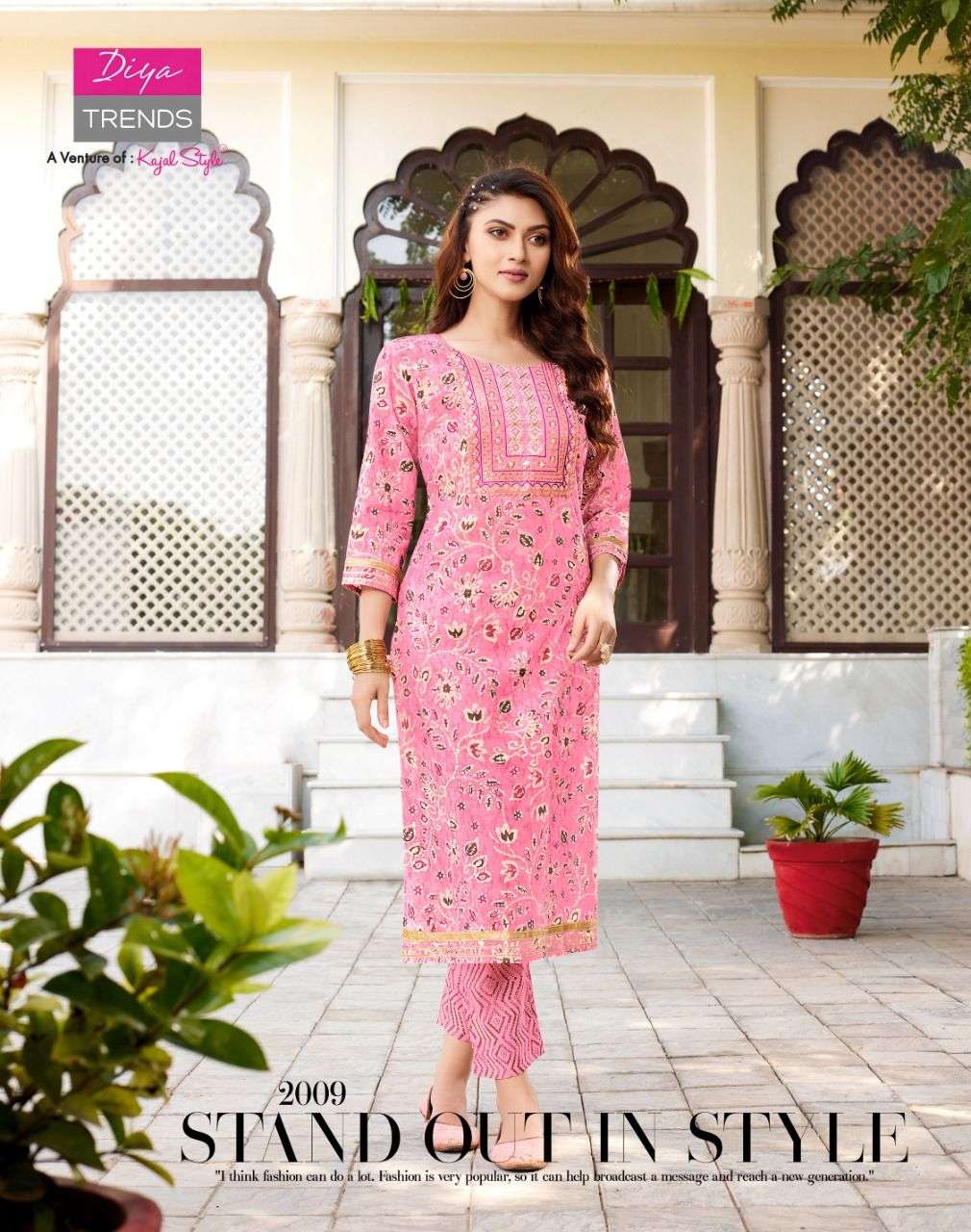 GOLDY VOL-2 BY DIYA TRENDS 2001 TO 2010 SERIES BEAUTIFUL STYLISH FANCY COLORFUL CASUAL WEAR & ETHNIC WEAR CHANDERI PRINT KURTIS WITH BOTTOM AT WHOLESALE PRICE