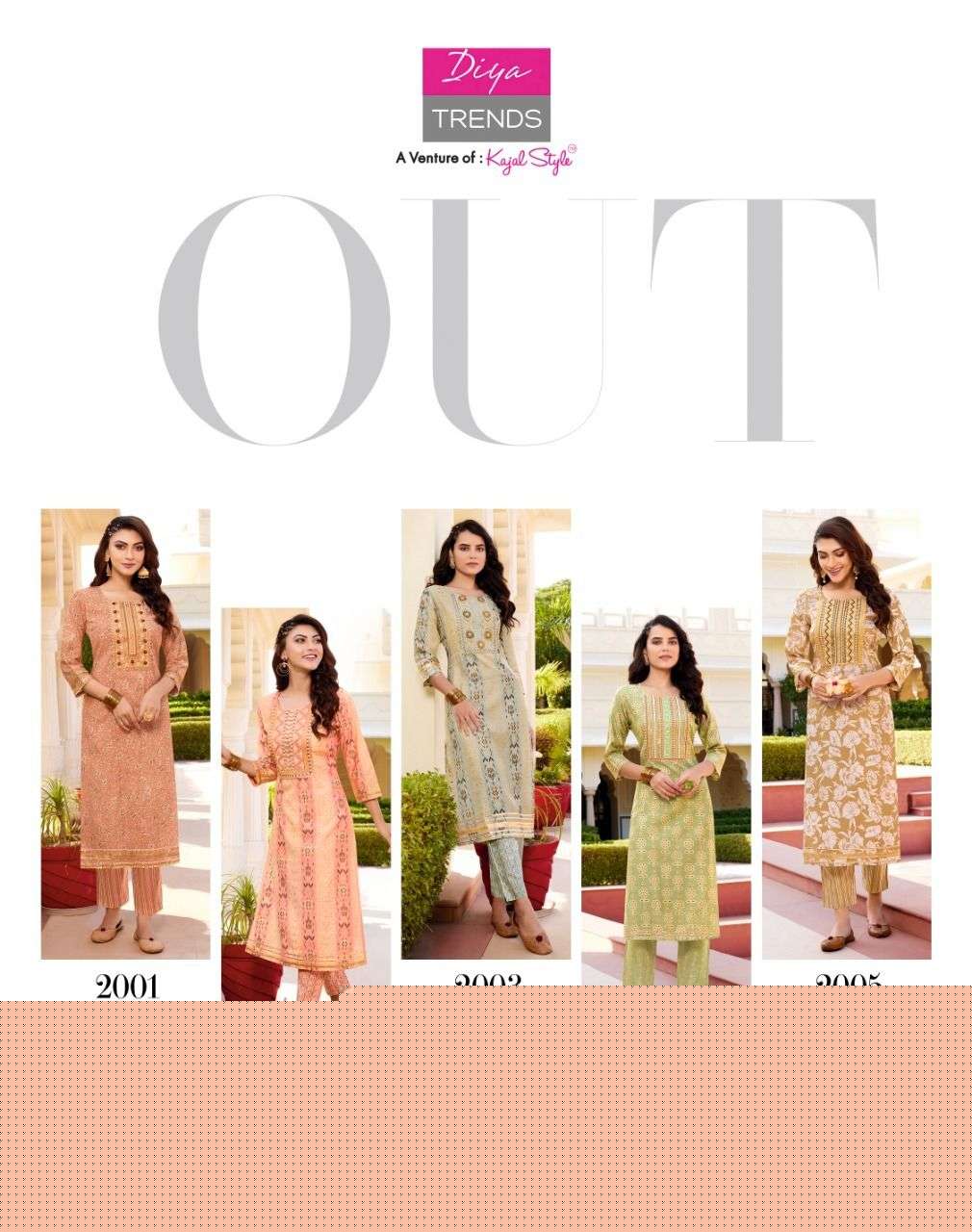 GOLDY VOL-2 BY DIYA TRENDS 2001 TO 2010 SERIES BEAUTIFUL STYLISH FANCY COLORFUL CASUAL WEAR & ETHNIC WEAR CHANDERI PRINT KURTIS WITH BOTTOM AT WHOLESALE PRICE