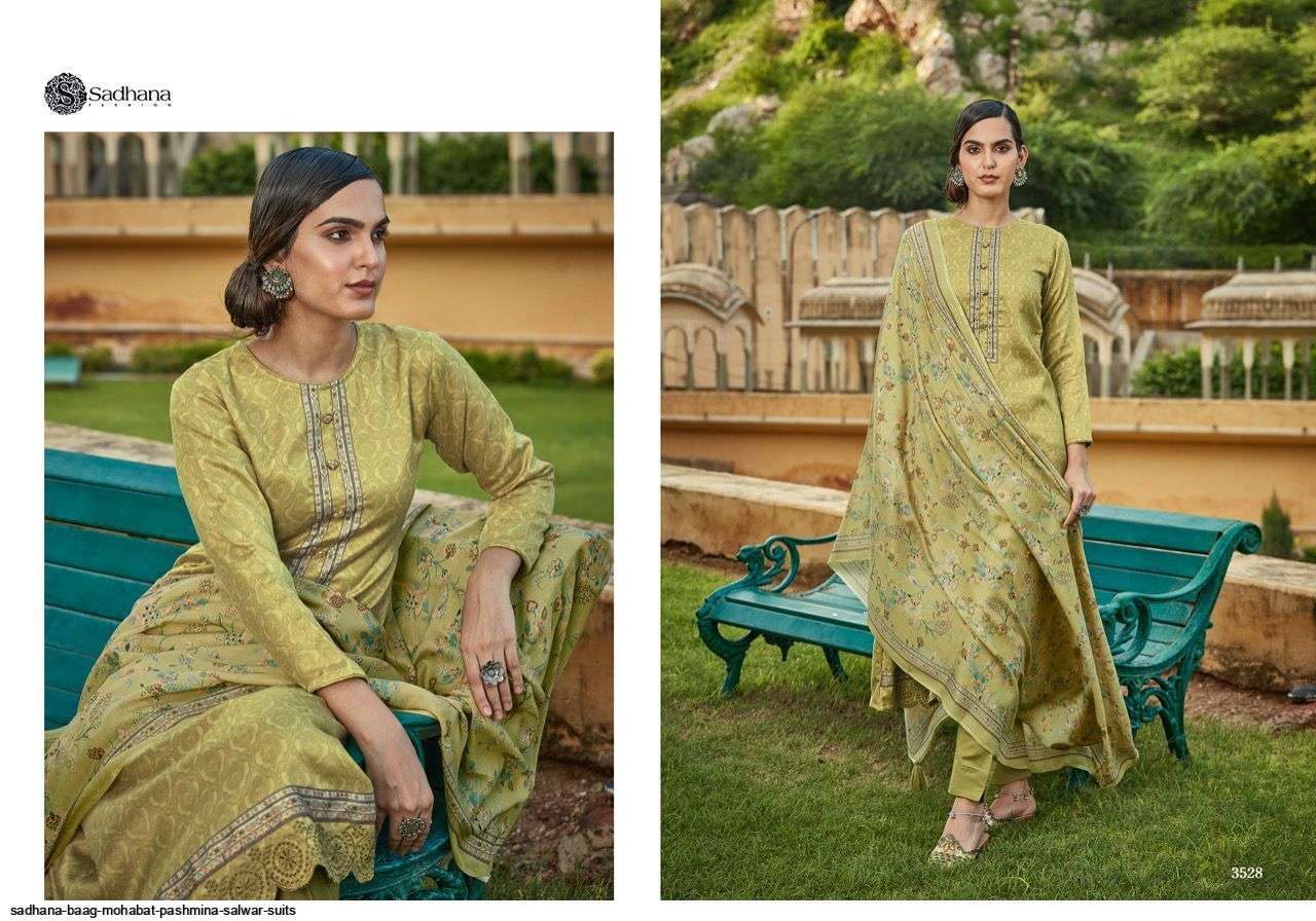 BAAG E MOHABBAT BY SADHANA FASHION 3526 TO 3535 SERIES INDIAN SUITS BEAUTIFUL FANCY COLORFUL STYLISH PARTY WEAR & OCCASIONAL WEAR PURE PASHMINA DRESSES AT WHOLESALE PRICE