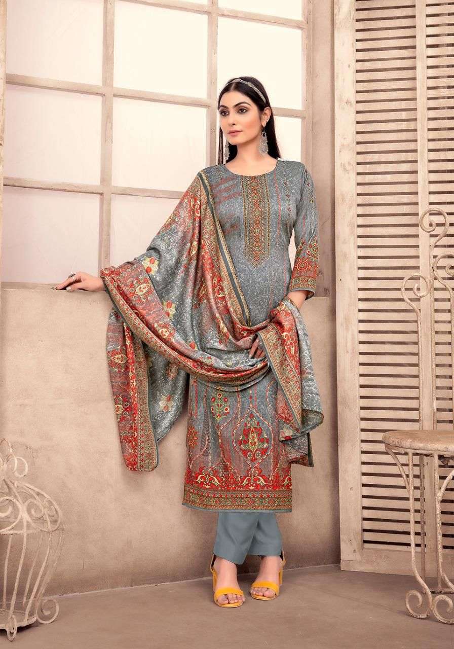 JUBAIDA VOL-8 BY SHIV GORI SILK MILLS 8001 TO 8010 SERIES INDIAN SUITS BEAUTIFUL FANCY COLORFUL STYLISH PARTY WEAR & OCCASIONAL WEAR KASHMIRI PRINT DRESSES AT WHOLESALE PRICE