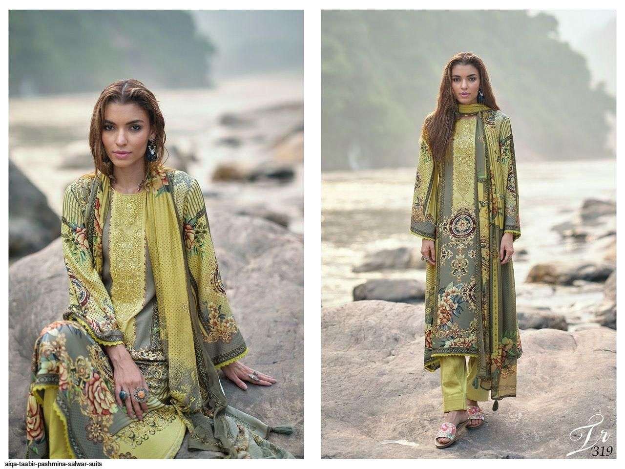 TAABIR BY AIQA 319 TO 326 SERIES BEAUTIFUL SUMMER COLLECTION PAKISATNI SUITS STYLISH FANCY COLORFUL CASUAL WEAR & ETHNIC WEAR PURE PASHMINA DIGITAL PRINT DRESSES AT WHOLESALE PRICE