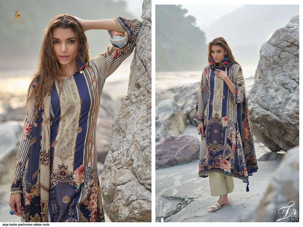 TAABIR BY AIQA 319 TO 326 SERIES BEAUTIFUL SUMMER COLLECTION PAKISATNI SUITS STYLISH FANCY COLORFUL CASUAL WEAR & ETHNIC WEAR PURE PASHMINA DIGITAL PRINT DRESSES AT WHOLESALE PRICE