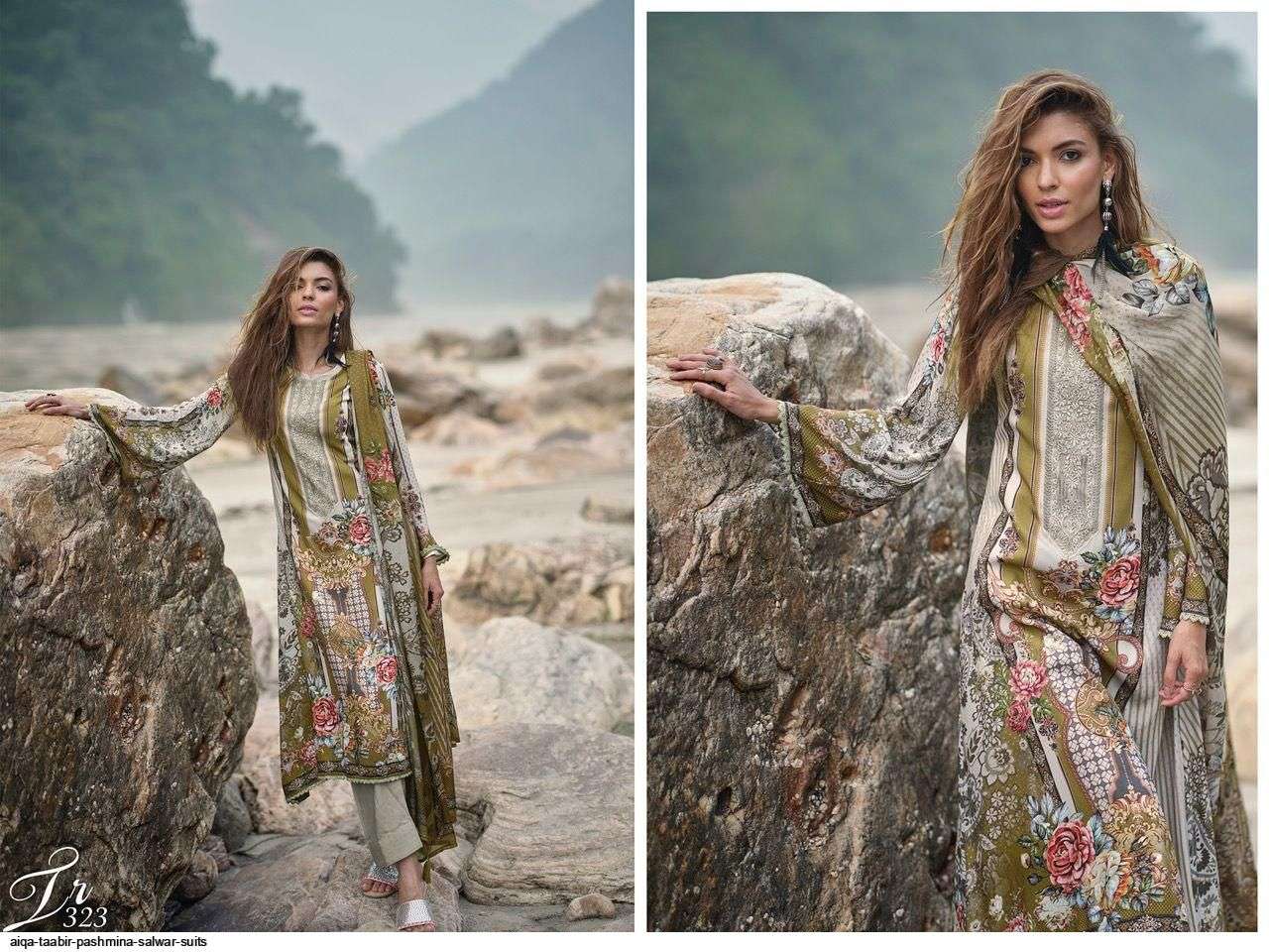 TAABIR BY AIQA 319 TO 326 SERIES BEAUTIFUL SUMMER COLLECTION PAKISATNI SUITS STYLISH FANCY COLORFUL CASUAL WEAR & ETHNIC WEAR PURE PASHMINA DIGITAL PRINT DRESSES AT WHOLESALE PRICE