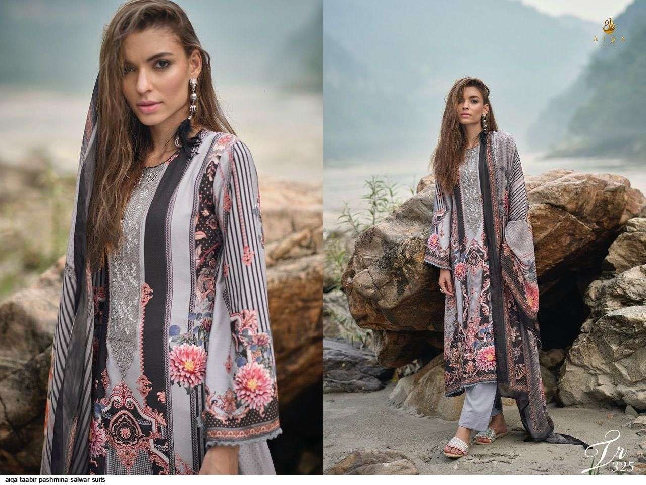 TAABIR BY AIQA 319 TO 326 SERIES BEAUTIFUL SUMMER COLLECTION PAKISATNI SUITS STYLISH FANCY COLORFUL CASUAL WEAR & ETHNIC WEAR PURE PASHMINA DIGITAL PRINT DRESSES AT WHOLESALE PRICE