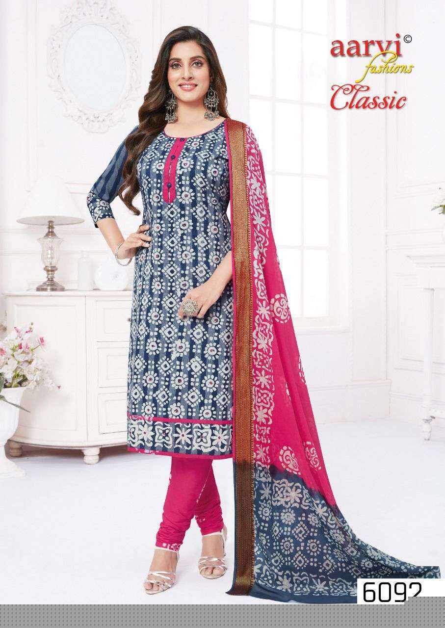 AAROI CLASSIC VOL-2 BY AARVI FASHION 6092 TO 6099 SERIES BEAUTIFUL SUITS COLORFUL STYLISH FANCY CASUAL WEAR & ETHNIC WEAR CAMBRIC COTTON DRESSES AT WHOLESALE PRICE