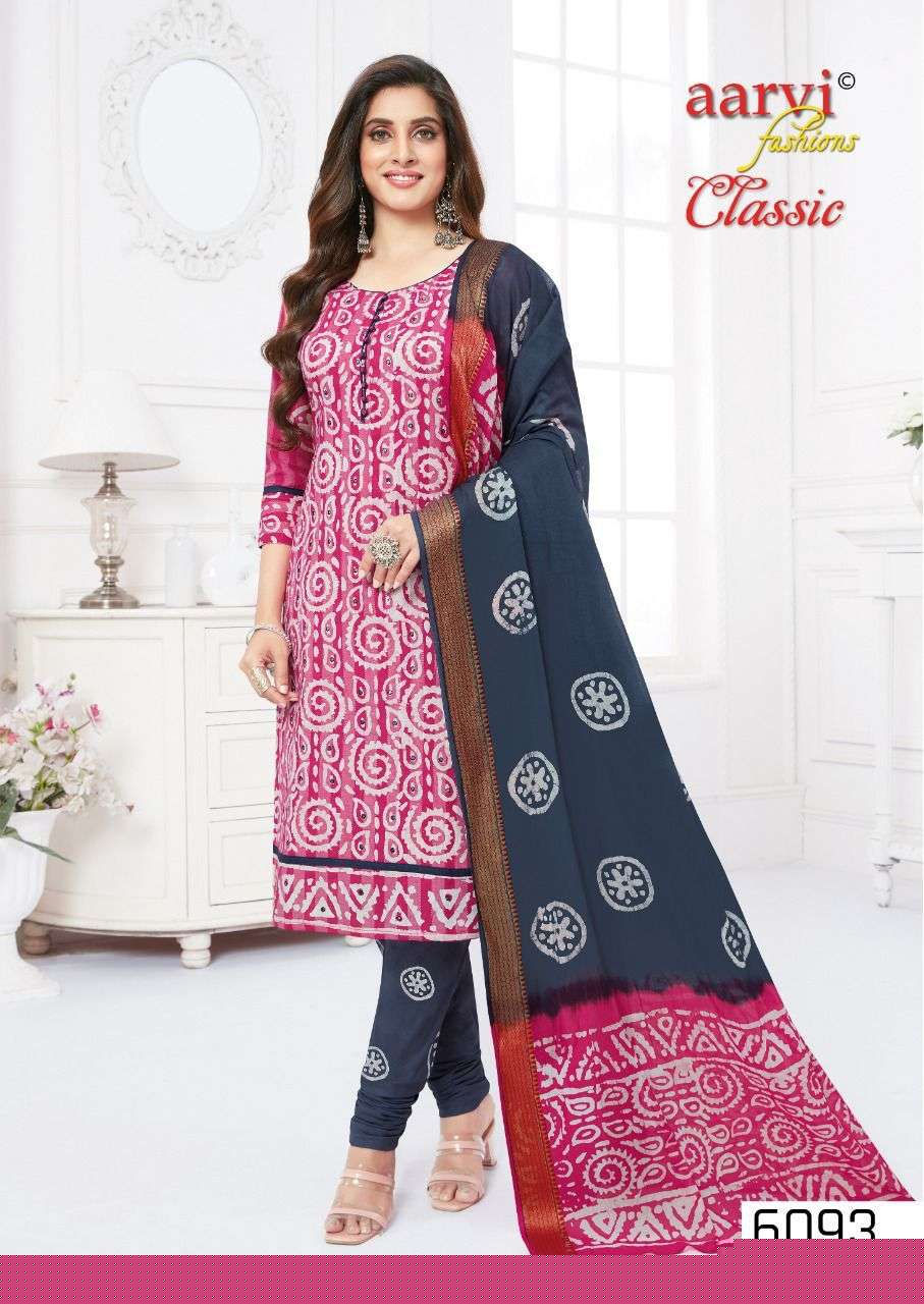 AAROI CLASSIC VOL-2 BY AARVI FASHION 6092 TO 6099 SERIES BEAUTIFUL SUITS COLORFUL STYLISH FANCY CASUAL WEAR & ETHNIC WEAR CAMBRIC COTTON DRESSES AT WHOLESALE PRICE