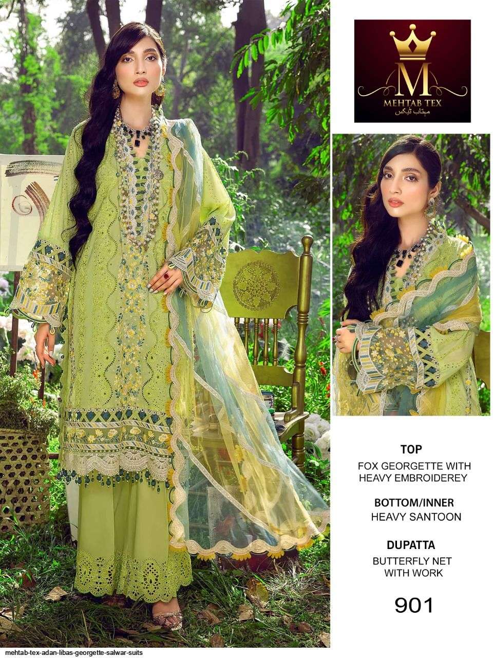 Adan Libas By Mehtab Tex 900 To 902 Series Beautiful Pakistani Suits Colorful Stylish Fancy Casual Wear & Ethnic Wear Faux Georgette Dresses At Wholesale Price