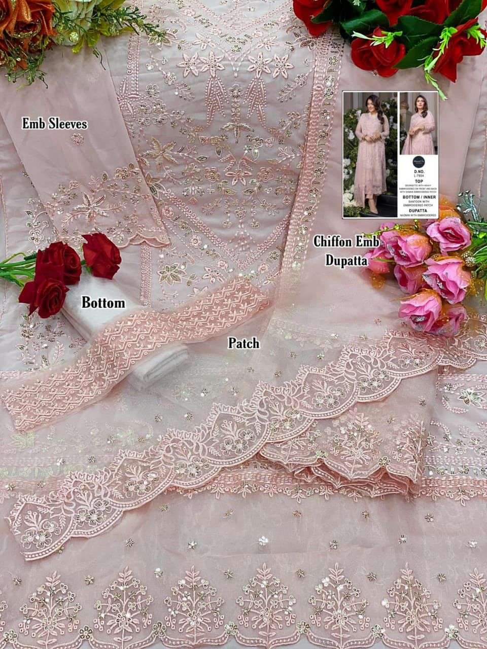 MASOOD HIT DESIGN 7804 BY MASOOD TEX DESIGNER PAKISTANI SUITS BEAUTIFUL STYLISH FANCY COLORFUL PARTY WEAR & OCCASIONAL WEAR HEAVY GEORGETTE EMBROIDERED DRESSES AT WHOLESALE PRICE