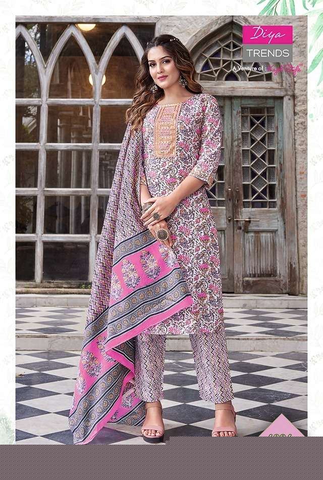 ODHANI VOL-4 BY DIYA TRENDS 4001 TO 4010 SERIES BEAUTIFUL SUITS COLORFUL STYLISH FANCY CASUAL WEAR & ETHNIC WEAR COTTON PRINT DRESSES AT WHOLESALE PRICE