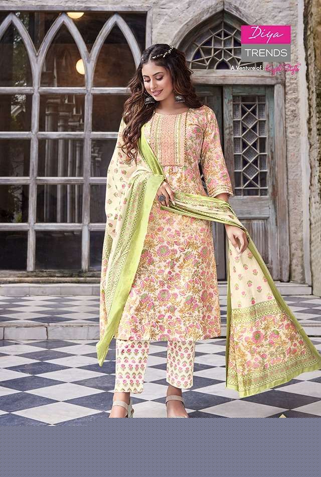 ODHANI VOL-4 BY DIYA TRENDS 4001 TO 4010 SERIES BEAUTIFUL SUITS COLORFUL STYLISH FANCY CASUAL WEAR & ETHNIC WEAR COTTON PRINT DRESSES AT WHOLESALE PRICE