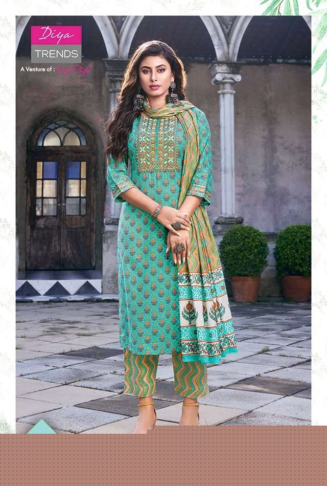ODHANI VOL-4 BY DIYA TRENDS 4001 TO 4010 SERIES BEAUTIFUL SUITS COLORFUL STYLISH FANCY CASUAL WEAR & ETHNIC WEAR COTTON PRINT DRESSES AT WHOLESALE PRICE