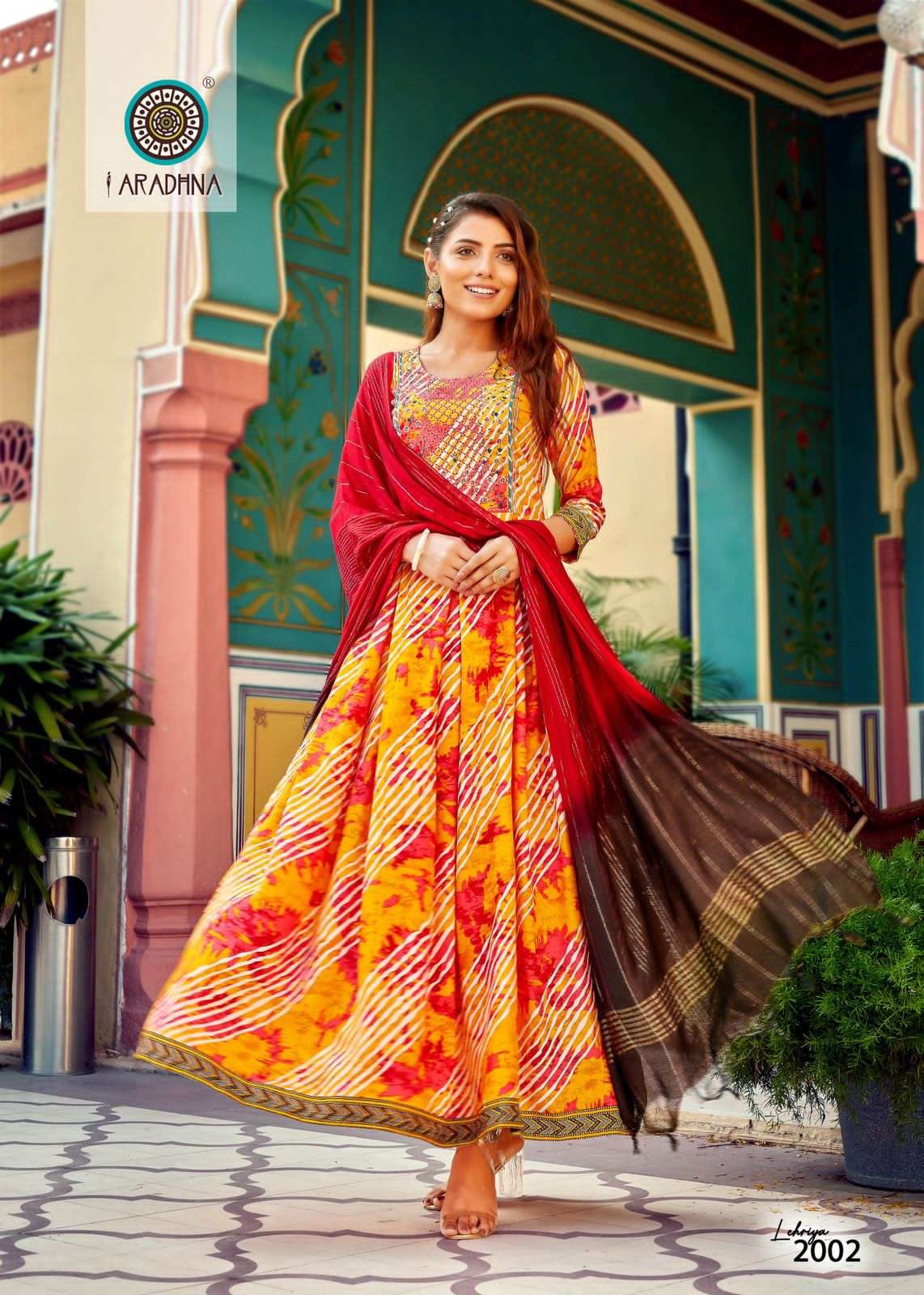Lehriya Vol-2 By Aradhna Fashion 2001 To 2008 Series Beautiful Stylish Fancy Colorful Casual Wear & Ethnic Wear Rayon Gowns With Dupatta At Wholesale Price