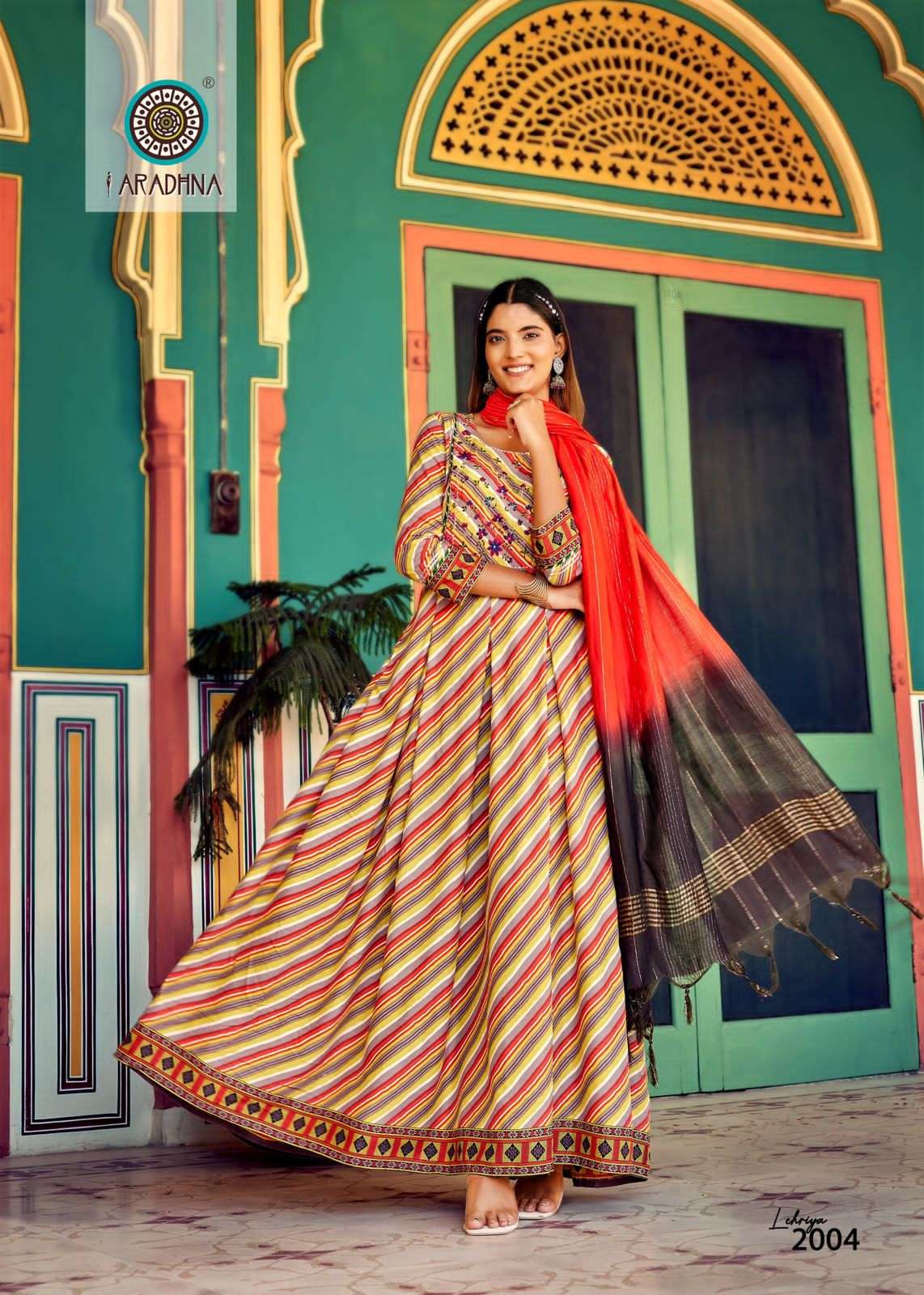 Lehriya Vol-2 By Aradhna Fashion 2001 To 2008 Series Beautiful Stylish Fancy Colorful Casual Wear & Ethnic Wear Rayon Gowns With Dupatta At Wholesale Price